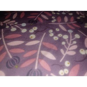 Fabric Remnant Cotton 24" x 44" Purple Pink White Floral